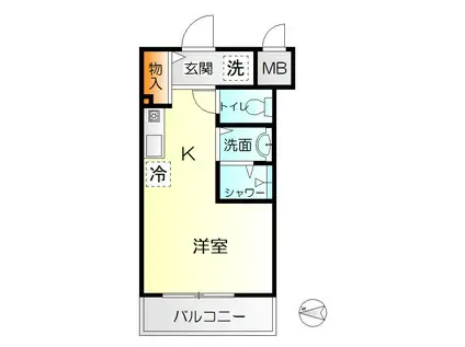 エスペラント(ワンルーム/1階)の間取り写真