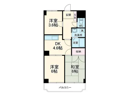 ロイヤルタウン下九沢(3DK/1階)の間取り写真