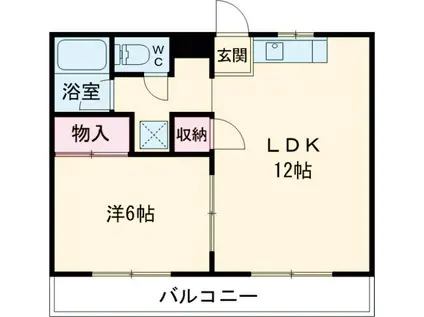 サンライフ若宮上(1LDK/2階)の間取り写真