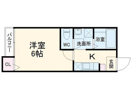 フォーレ春日部(1K/2階)の間取り写真