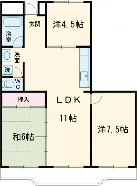 キャステール忠生 4階階 間取り