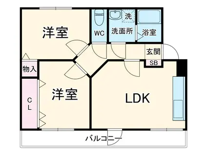 プレパルクみどり(2LDK/4階)の間取り写真