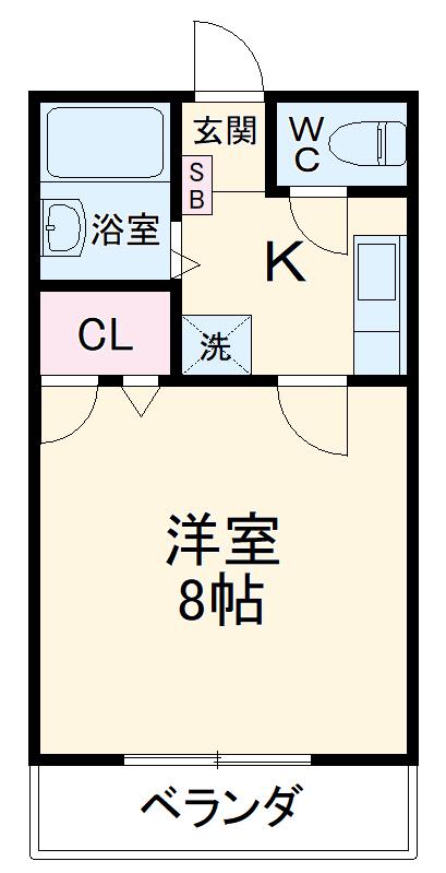 ドミーフリーデ(1K/2階)の間取り写真