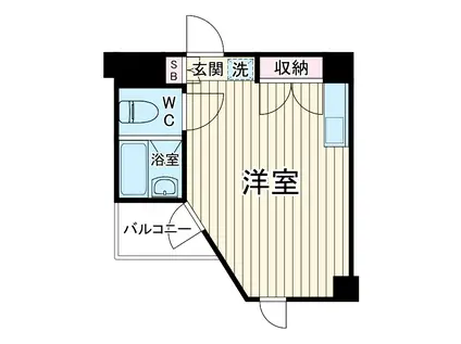 グローリア初穂草加(ワンルーム/1階)の間取り写真