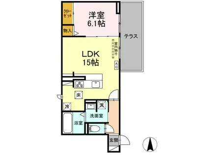 D-AVANCE 花田(1LDK/1階)の間取り写真