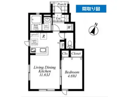 メルシー・パラン(1LDK/1階)の間取り写真