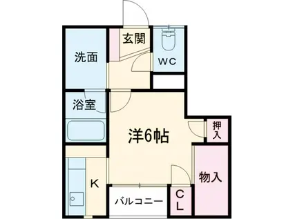 南町山岸ハイツⅡ(1K/1階)の間取り写真
