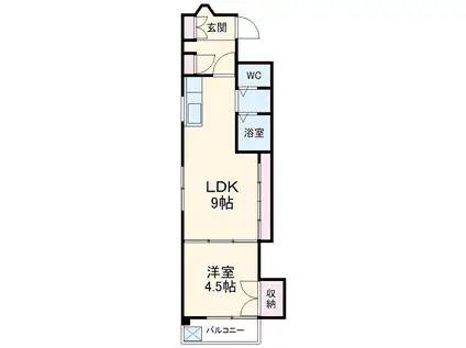 植田ハウス(1LDK/3階)の間取り写真