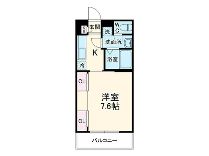 FERIO高松(1K/2階)の間取り写真