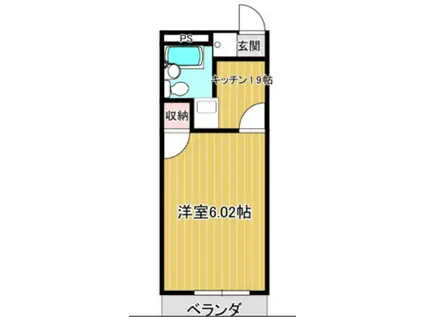 ペアシティ秀華二番館(1K/2階)の間取り写真