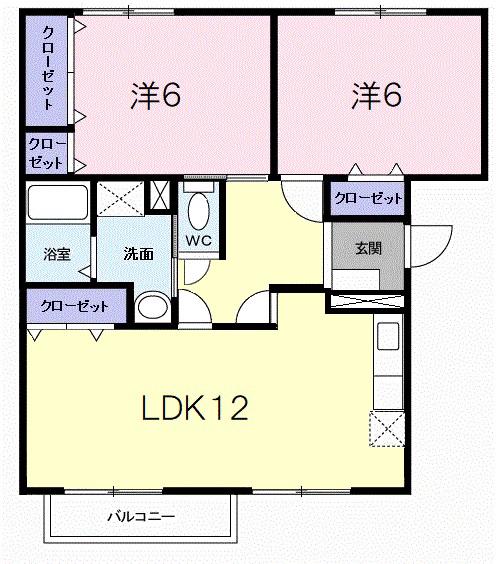 キャッスルニューエルⅡ(3DK/2階)の間取り写真