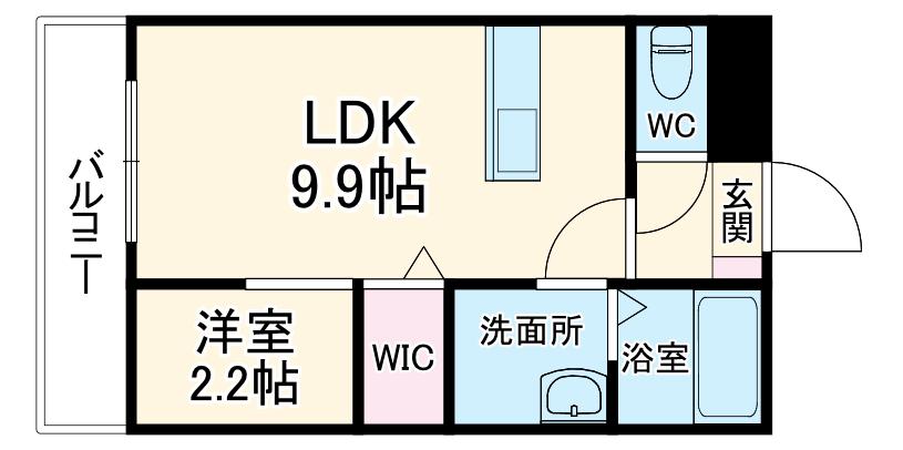 レイク志都呂(1LDK/1階)の間取り写真