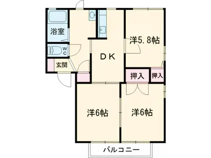 ファミーレB(3DK/1階)の間取り写真