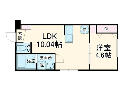 ウォーターフロント笑学(1LDK/1階)の間取り写真