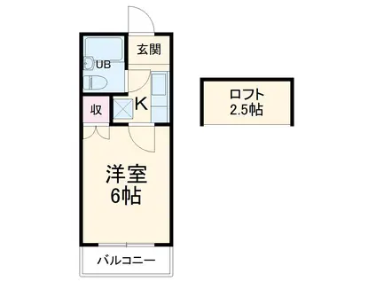 T.Oハイツ58(ワンルーム/2階)の間取り写真
