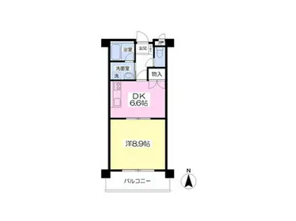 ヴィルヌーブマンション(1DK/3階)の間取り写真