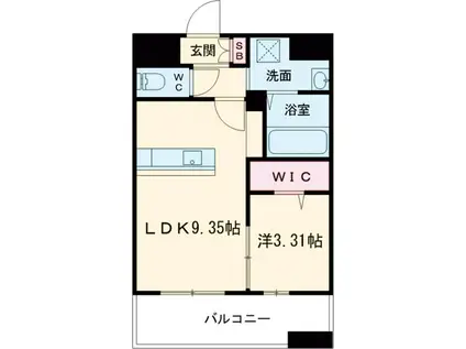 LIBTH松山Ⅲ(1LDK/2階)の間取り写真