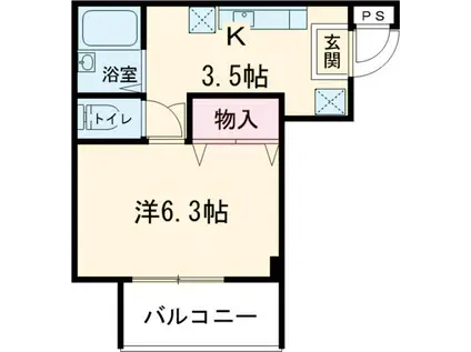 駒沢DSビル(1K/3階)の間取り写真