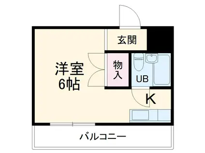 味楽留ビル(1K/3階)の間取り写真