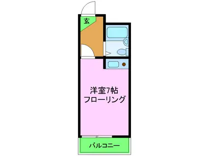 スカイタウンⅠ(ワンルーム/2階)の間取り写真