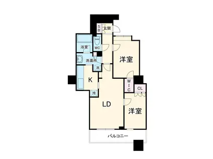 キャメリアタワー川口(2LDK/17階)の間取り写真