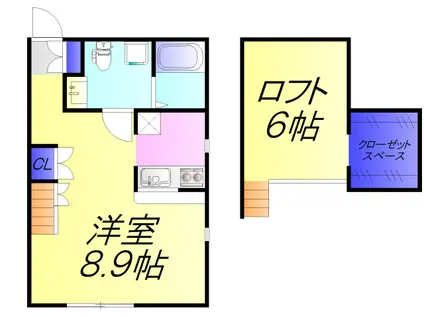 プリマ津田沼壱番館(ワンルーム/2階)の間取り写真