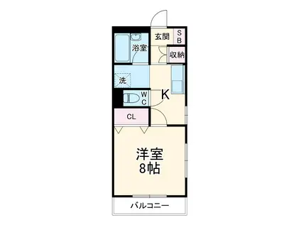 TYマンション(1K/1階)の間取り写真