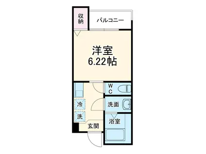 ボヌール指扇(1K/2階)の間取り写真