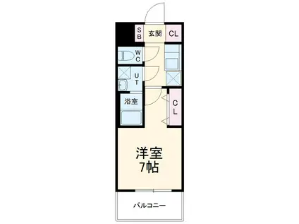 S-RESIDENCE堀田ノース(1K/8階)の間取り写真