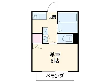 ガルバンⅡ(1K/2階)の間取り写真