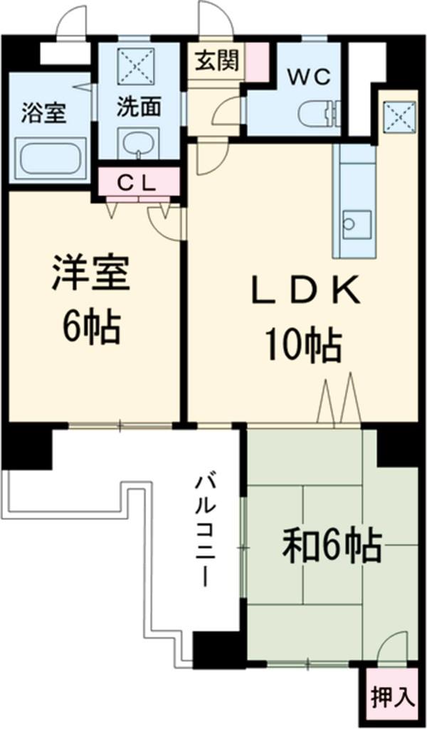 コメルス V(2LDK/8階)の間取り写真