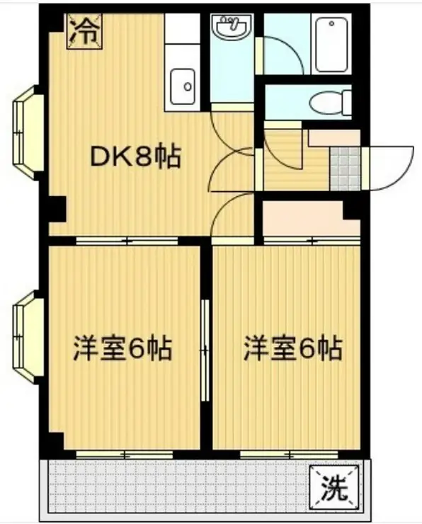 サンハイツ堀之内C 2階階 間取り