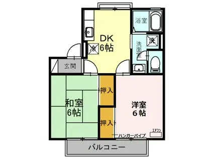 タウンコート(2DK/2階)の間取り写真