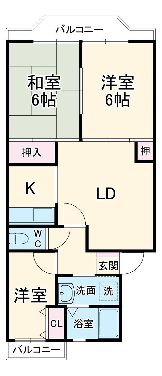 エトワール薬師台(3DK/4階)の間取り写真
