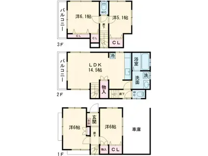 京成電鉄本線 京成高砂駅 徒歩18分 3階建 築13年(4LDK)の間取り写真