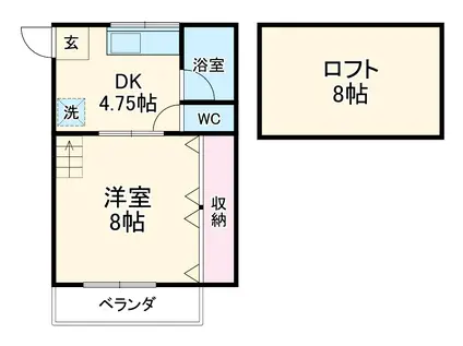 クラシカル姫子2(1DK/2階)の間取り写真