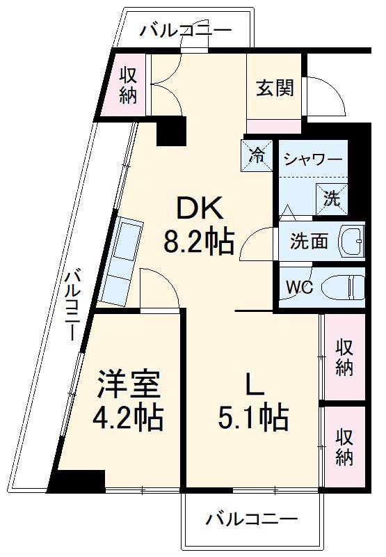 コーポ倉屋敷(1LDK/3階)の間取り写真
