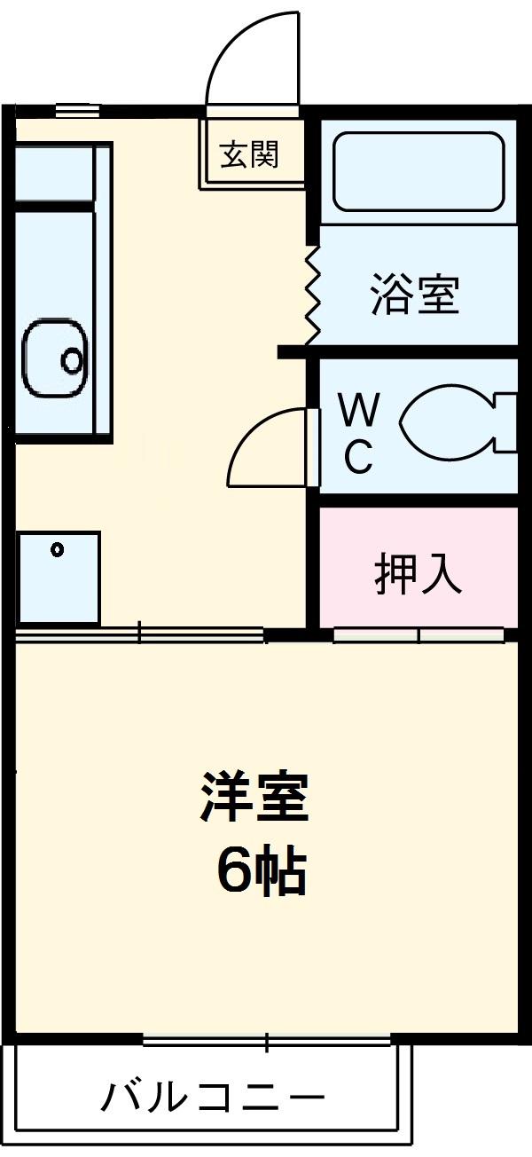 ファミールハイツ D(1DK/2階)の間取り写真
