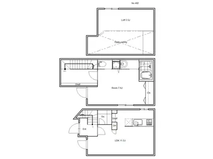 GLACIS(1LDK/4階)の間取り写真
