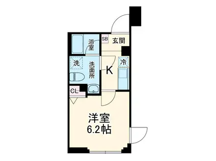 SHOKEN RESIDENCE横浜生麦Ⅲ(1K/1階)の間取り写真
