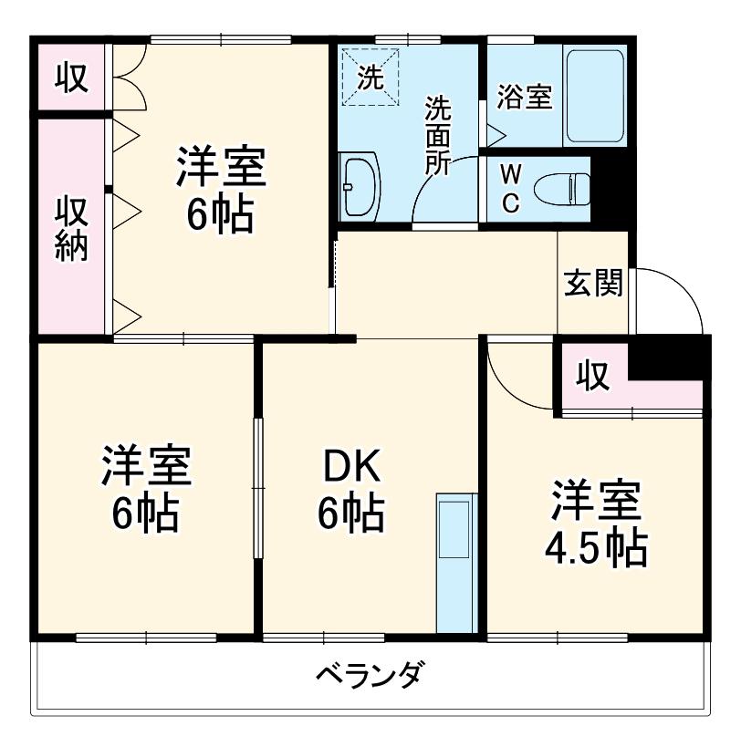 コーポいぶき(3DK/2階)の間取り写真