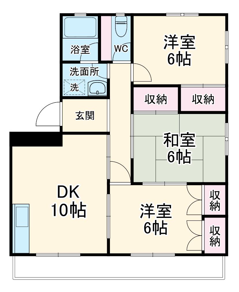新栄マンション(3LDK/2階)の間取り写真