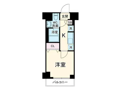 RELUXIA横濱元町(1K/4階)の間取り写真