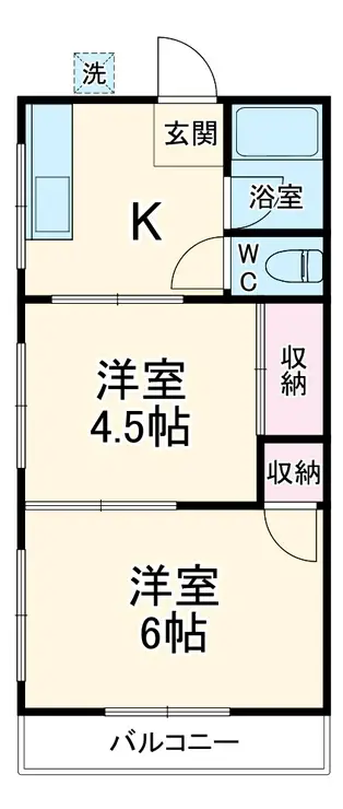 卯木ハイツ 2階階 間取り