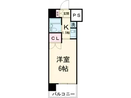 スカイコート都立大学第2(ワンルーム/3階)の間取り写真