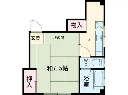 玉舎ビル(1K/3階)の間取り写真