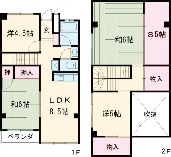 ヴィラたみあき(4SLDK/4階)の間取り写真