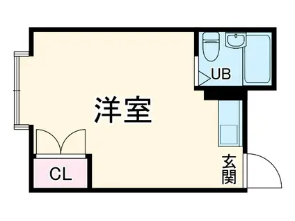 プティ・シャンテ太子道(ワンルーム/1階)の間取り写真