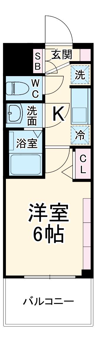 プレサンス東小橋エレディータ(1K/7階)の間取り写真