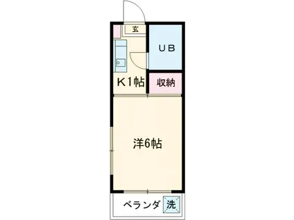 ハピネスハイツ(1K/1階)の間取り写真